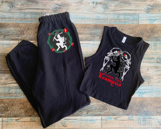 Krampus Christmas Crop and sweatpants